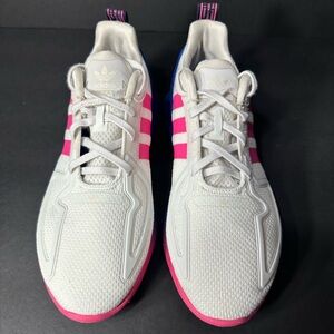 Adidas Women's Pink and White Sneakers size 9